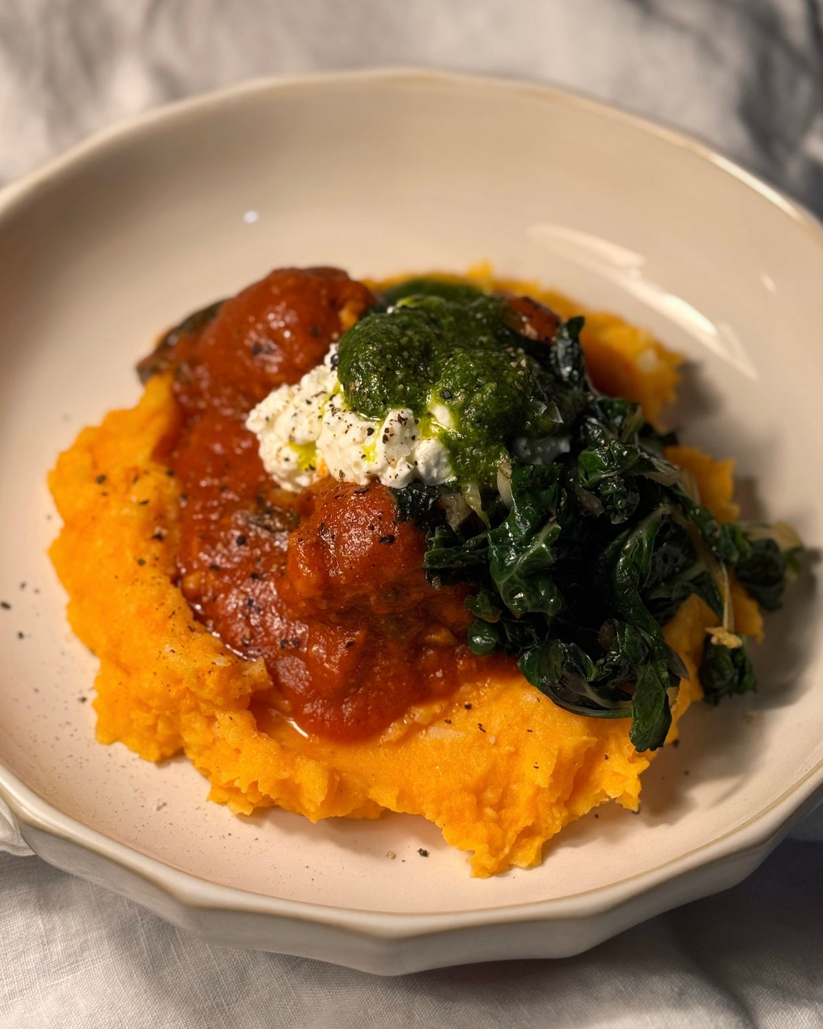 Tuscan Polpette with Golden Mash