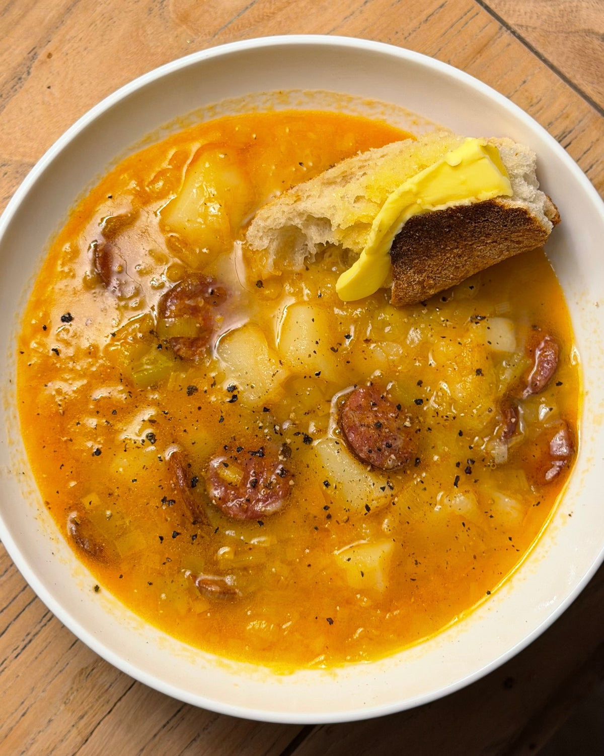 Potato, Leek and Chorizo Soup